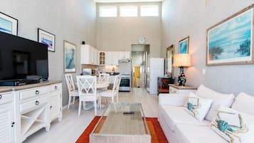 Suite, 1 Bedroom, Ocean View | Living area | TV