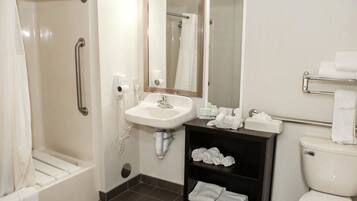 Free toiletries, hair dryer, towels