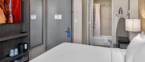 Standard Room, 1 King Bed, Non Smoking (View) | Desk, laptop workspace, blackout drapes, iron/ironing board
