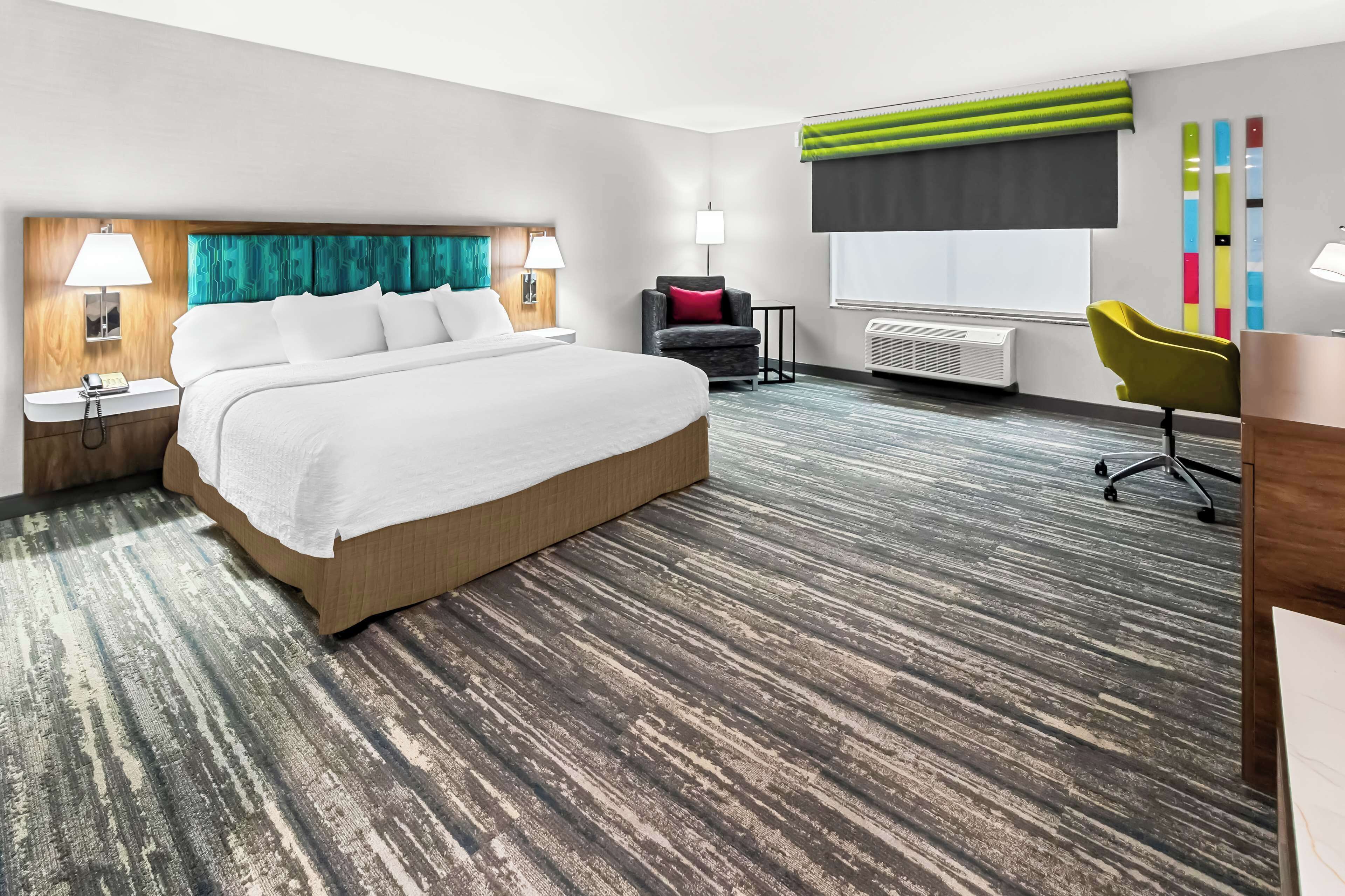 handicap accessible, non-smoking, single king room | individually decorated, individually furnished, desk, blackout curtains