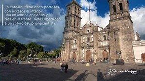 A cathedral with five entrances, one on each side and three in the front, all in a Renaissance style. - Hotel de Talavera (Puebla)
