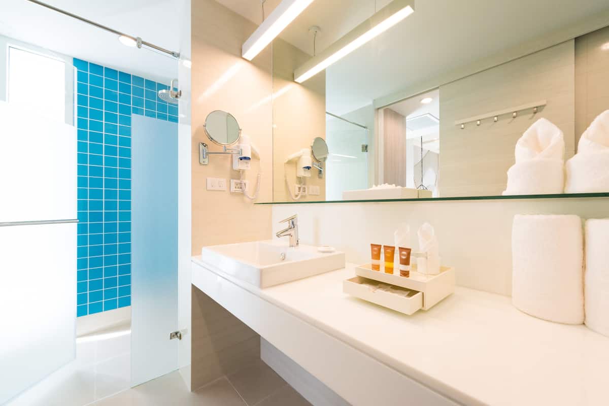 2 - bedroom teen suite  | bathroom | shower, rainfall showerhead, designer toiletries, hair dryer