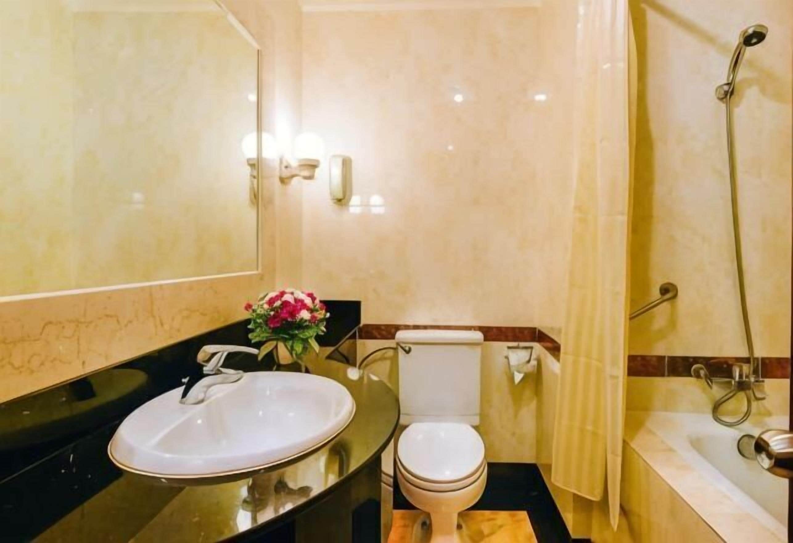 Free toiletries, hair dryer, towels