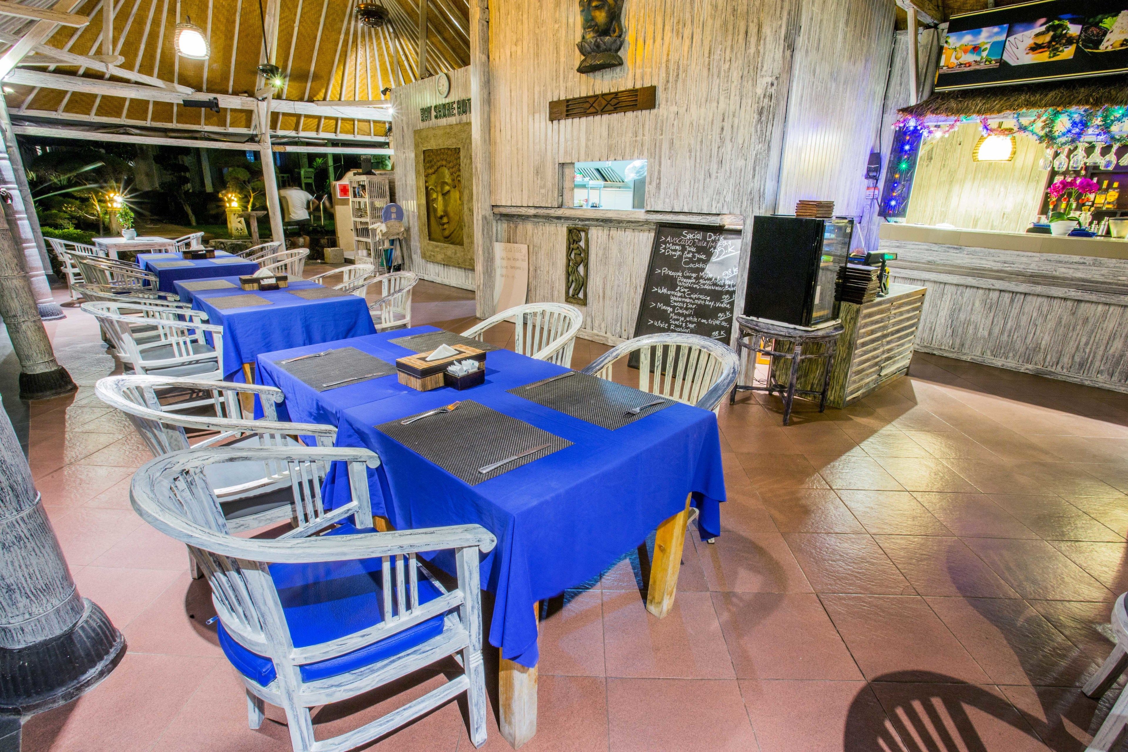 breakfast, lunch, dinner served; beach views