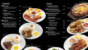 A restaurant menu with various breakfast and teaser dishes, soups, and salads. - Victoria Court San Fernando - Pampanga (San Fernando)