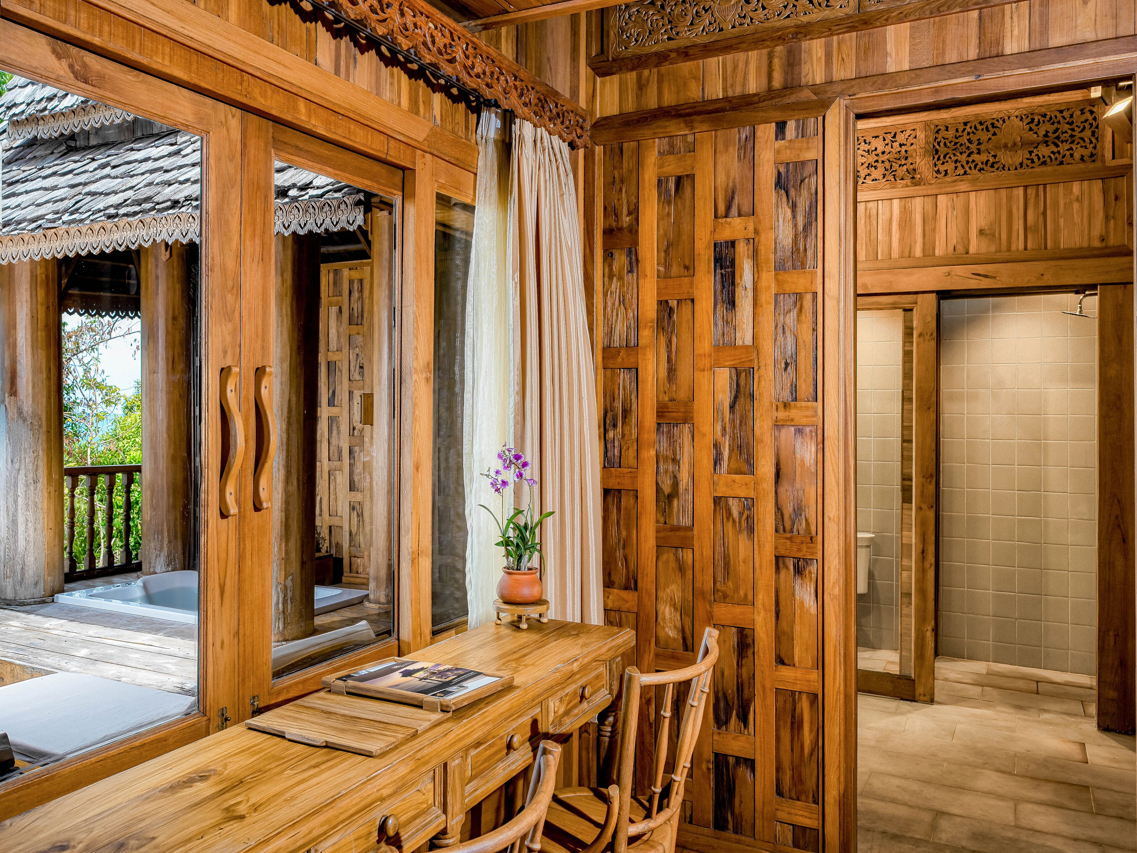 plus round trip join speedboat as scheduled transfer - spa villa | living area | 40-inch flat-screen tv with cable channels, tv