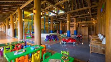 Children can play and explore in this child-friendly space with play structures and toys.
