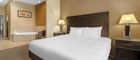 Suite, 1 King Bed, Non Smoking, Jetted Tub | Pillowtop beds, desk, laptop workspace, blackout drapes