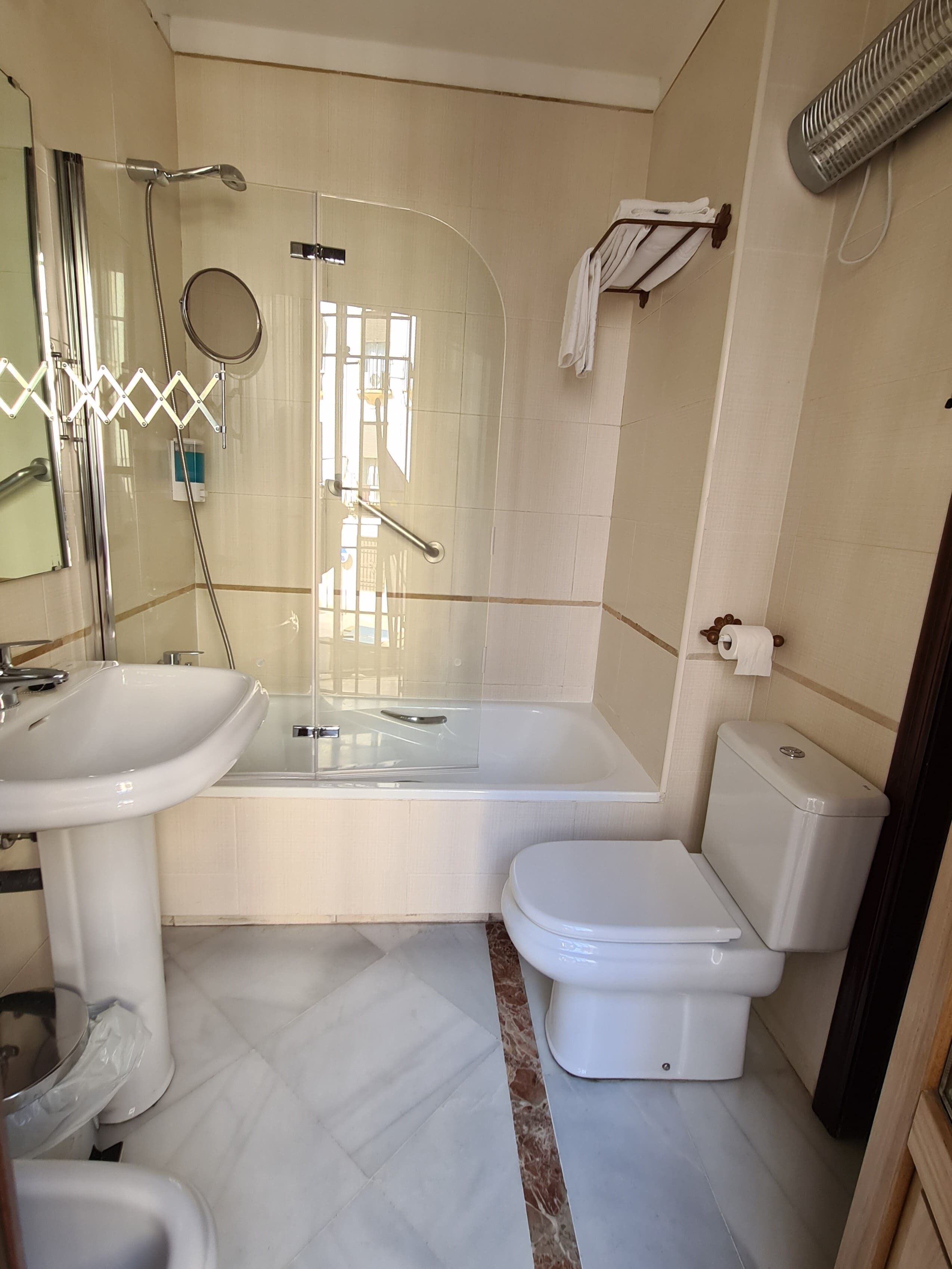 double room | bathroom | deep-soaking bathtub, hair dryer, bidet, towels
