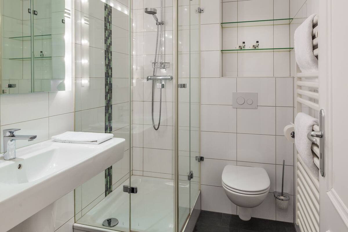 deluxe apartment, 1 queen bed with sofa bed, courtyard view (for 3) | free wifi, bed sheets