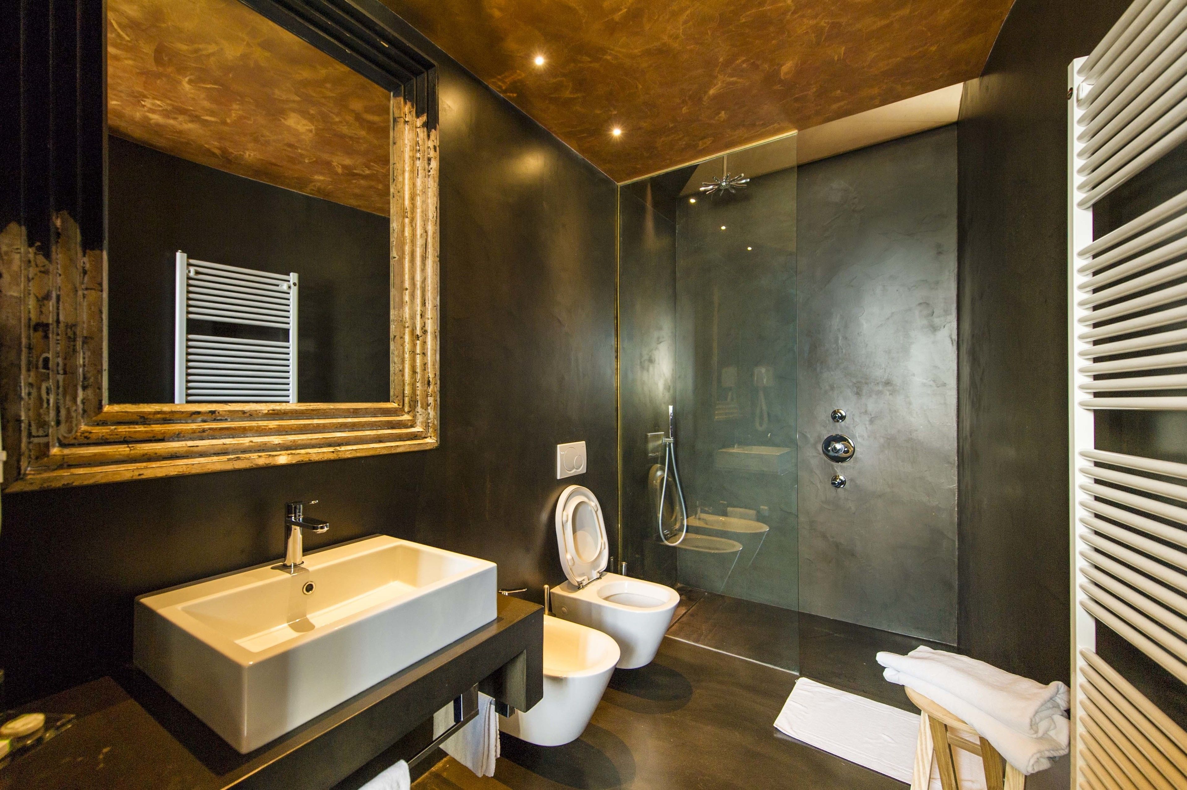 shower, rainfall showerhead, designer toiletries, hair dryer