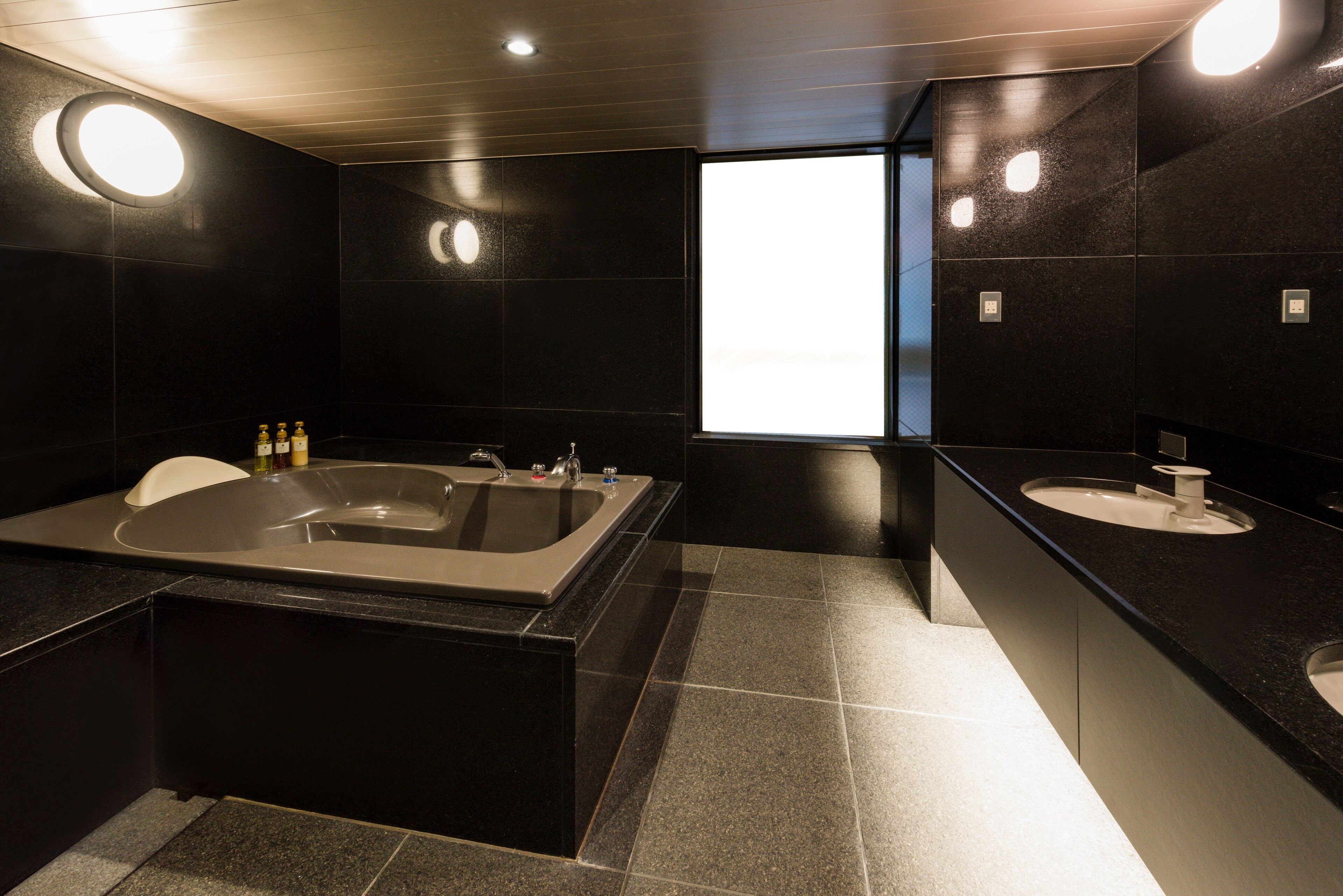 free toiletries, hair dryer, slippers, electronic bidet