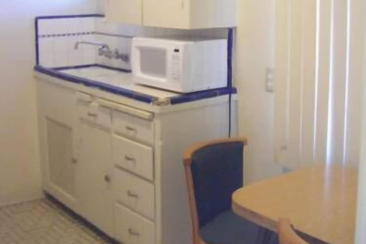 Fridge, microwave, coffee/tea maker