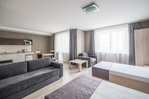 Fitness Apartment, 1 Bedroom | Living area | LED TV - Apartment Complex Comfort (Minsk)