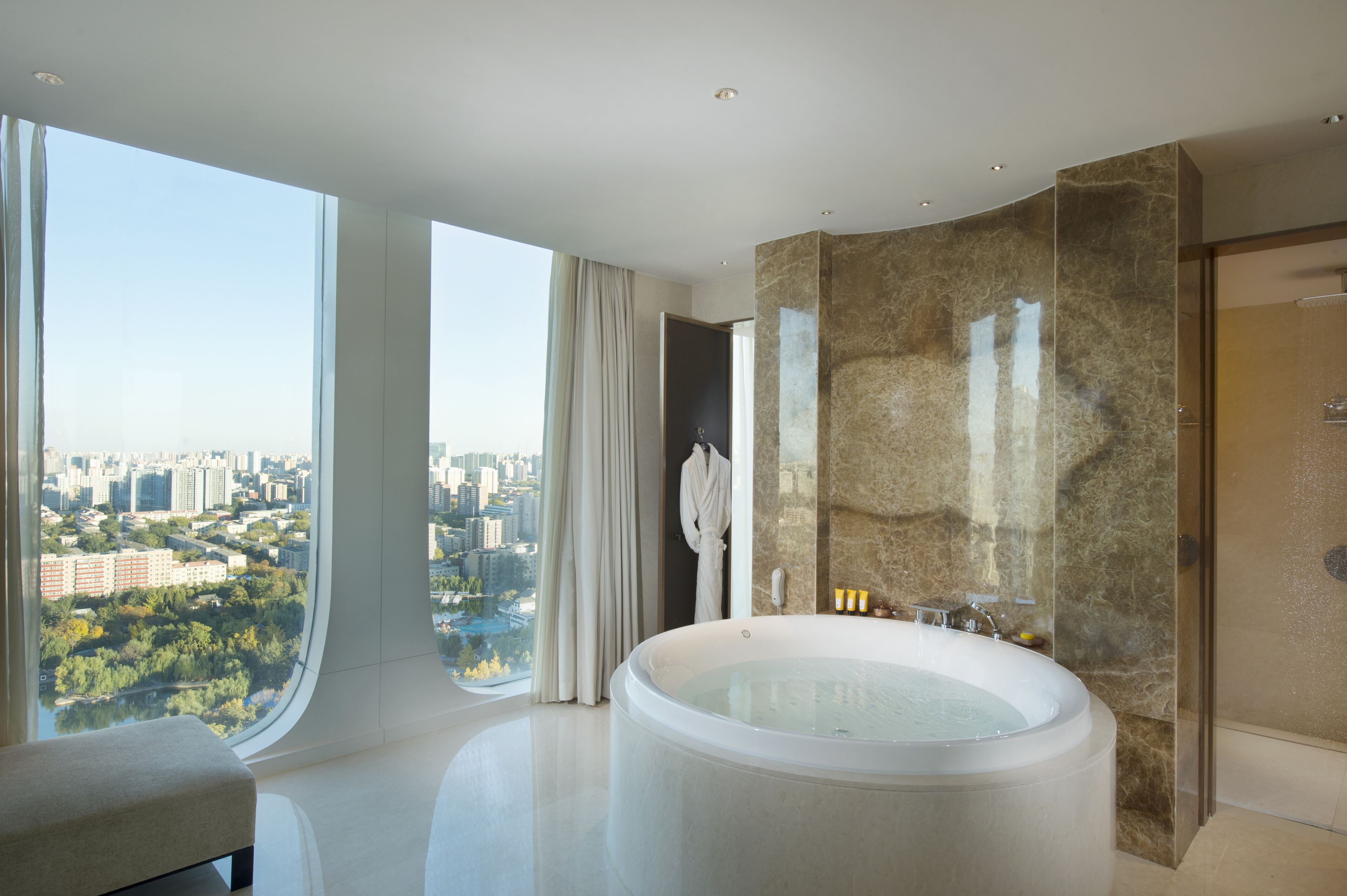1 king presidential suite | bathroom | separate bathtub and shower, hydromassage showerhead