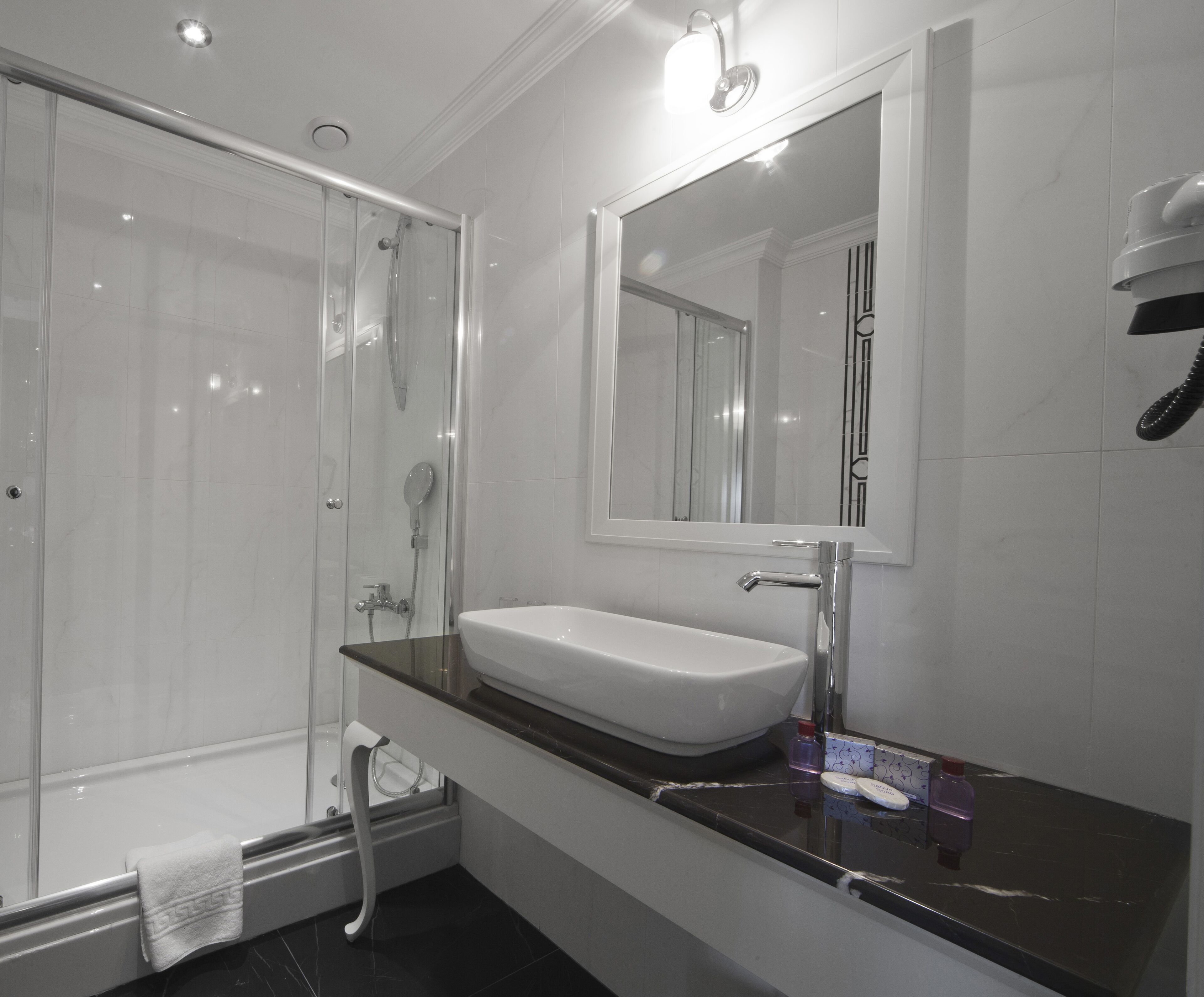 free toiletries, hair dryer, bathrobes, slippers