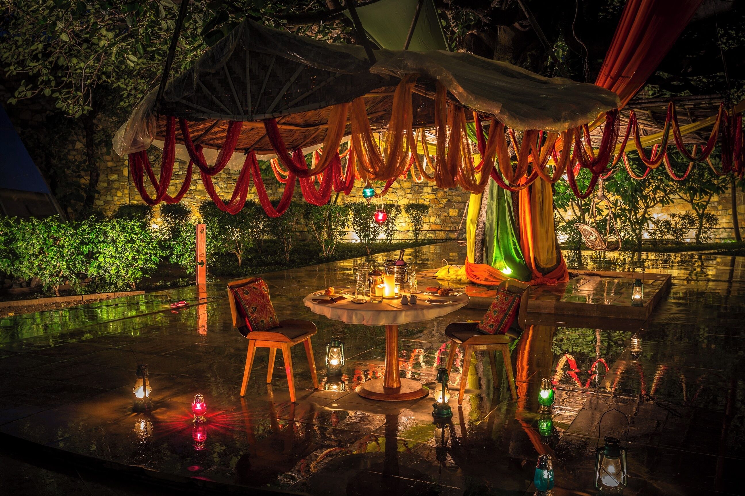 Outdoor banquet area