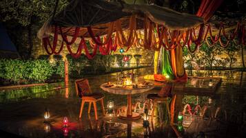 Outdoor banquet area