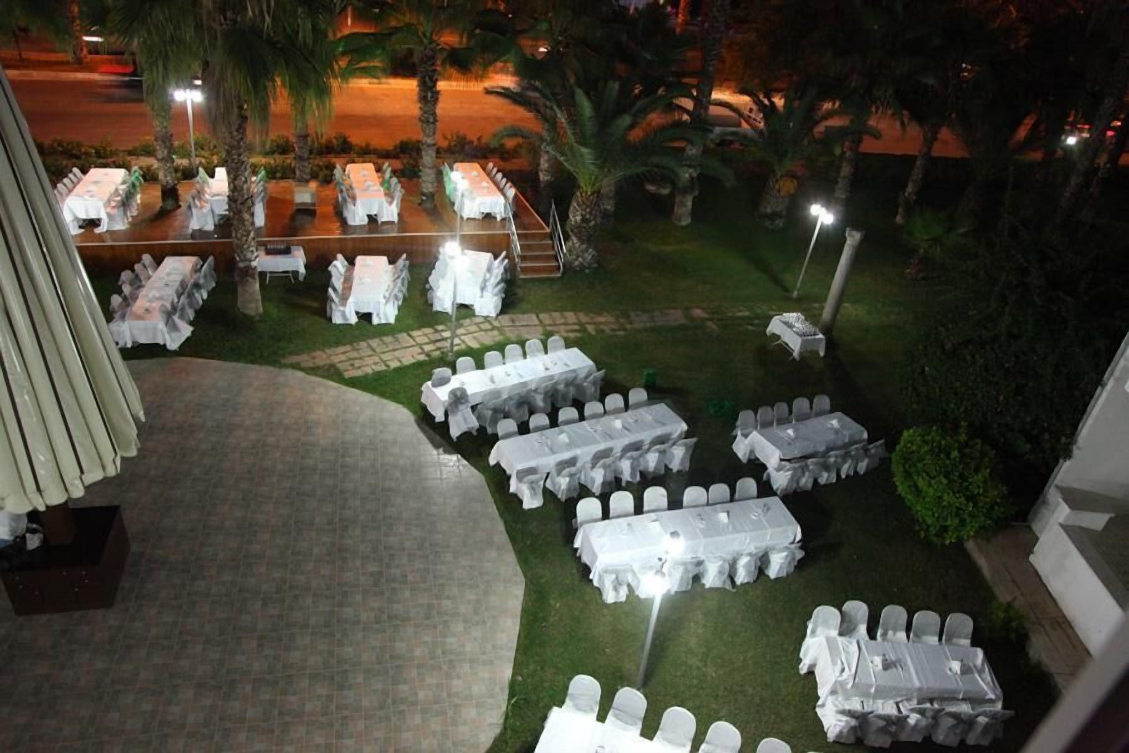 Outdoor banquet area