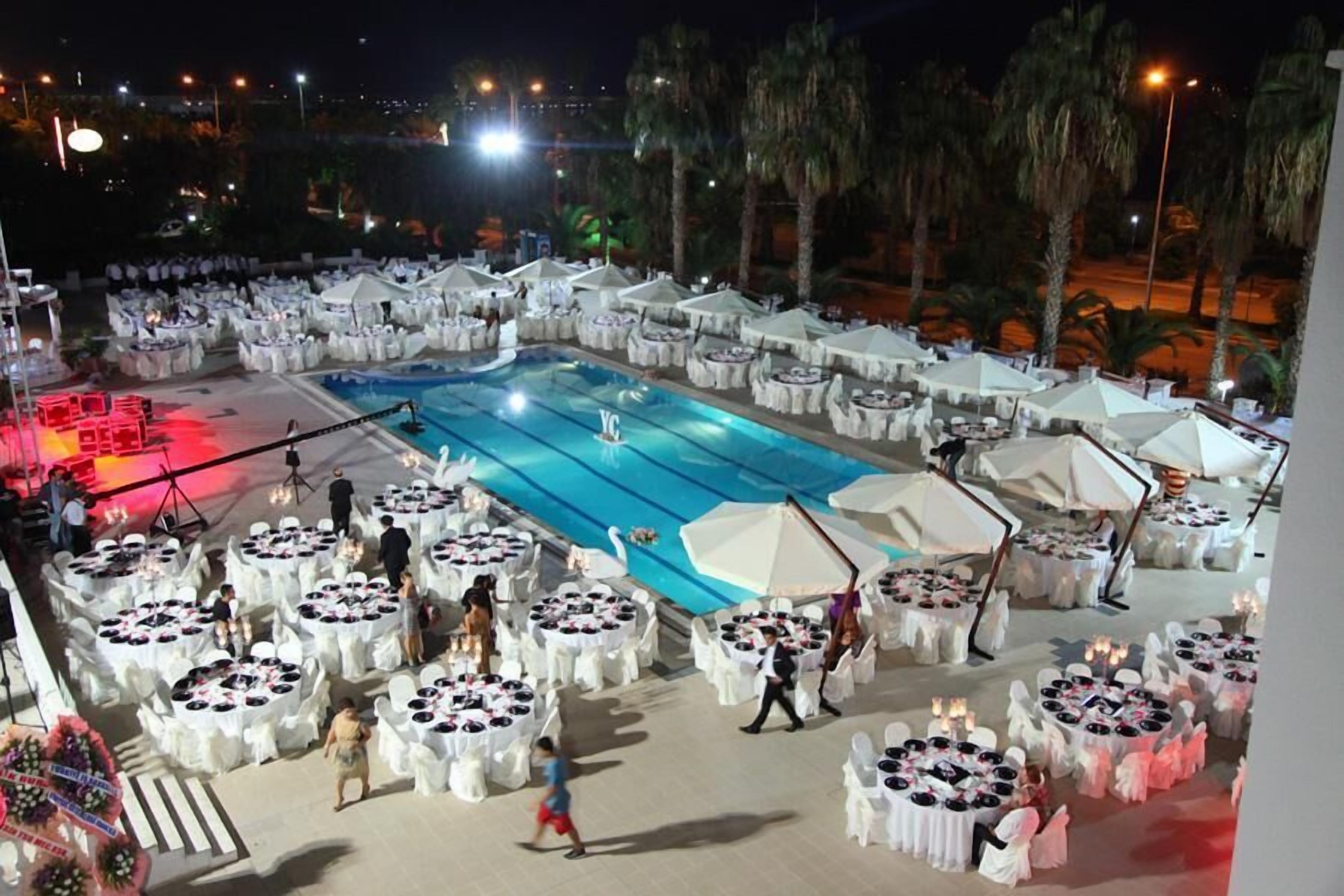 Outdoor banquet area