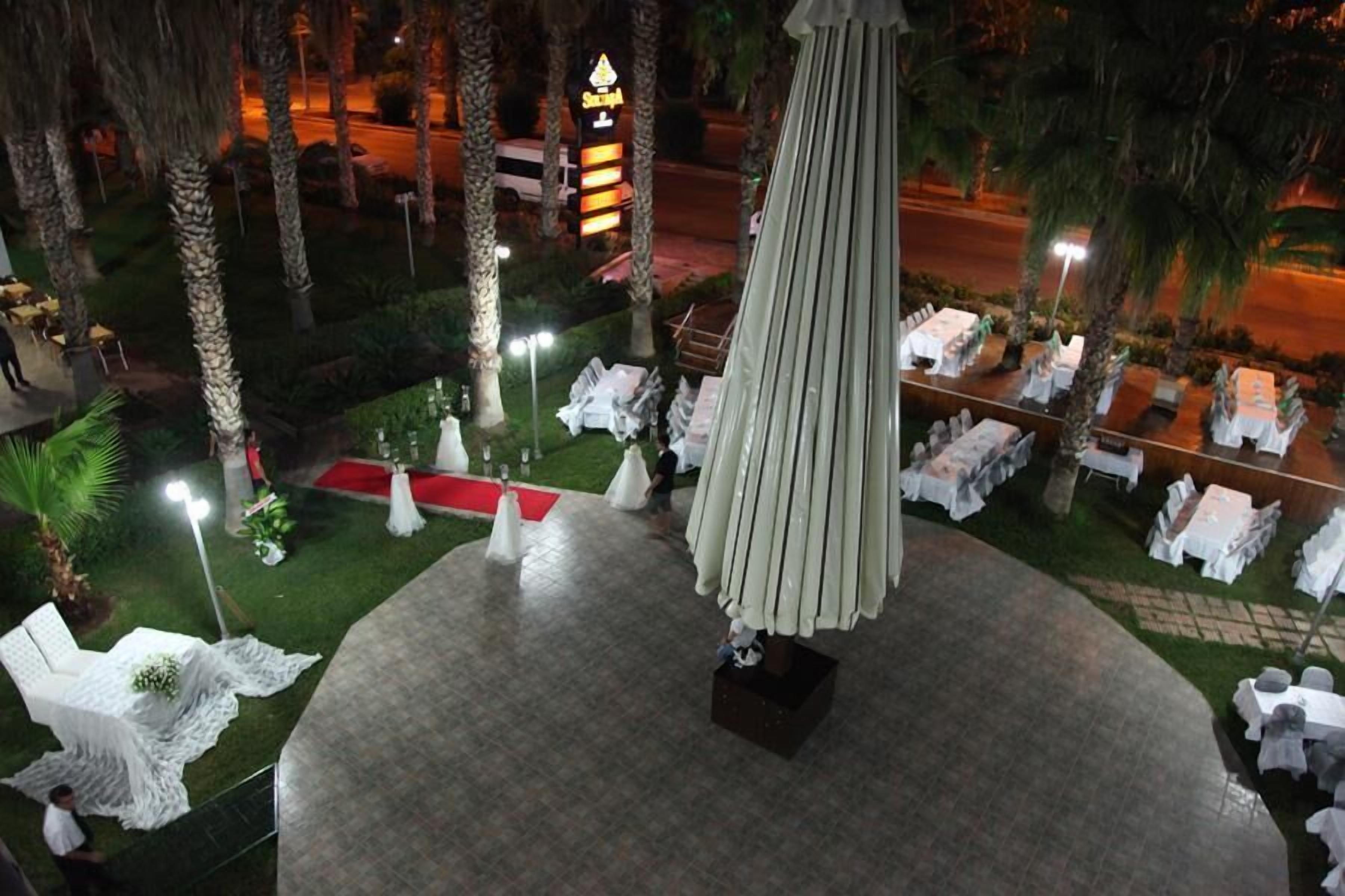 Outdoor banquet area
