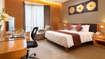 Minibar, iron/ironing board, Internet, alarm clocks