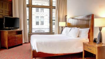 King Bed Corner Room | Premium bedding, in-room safe, desk, iron/ironing board