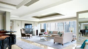 Premium bedding, down comforters, minibar, in-room safe