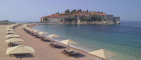 On the beach, snorkeling