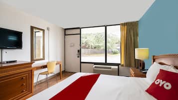 Desk, free WiFi, bed sheets, alarm clocks