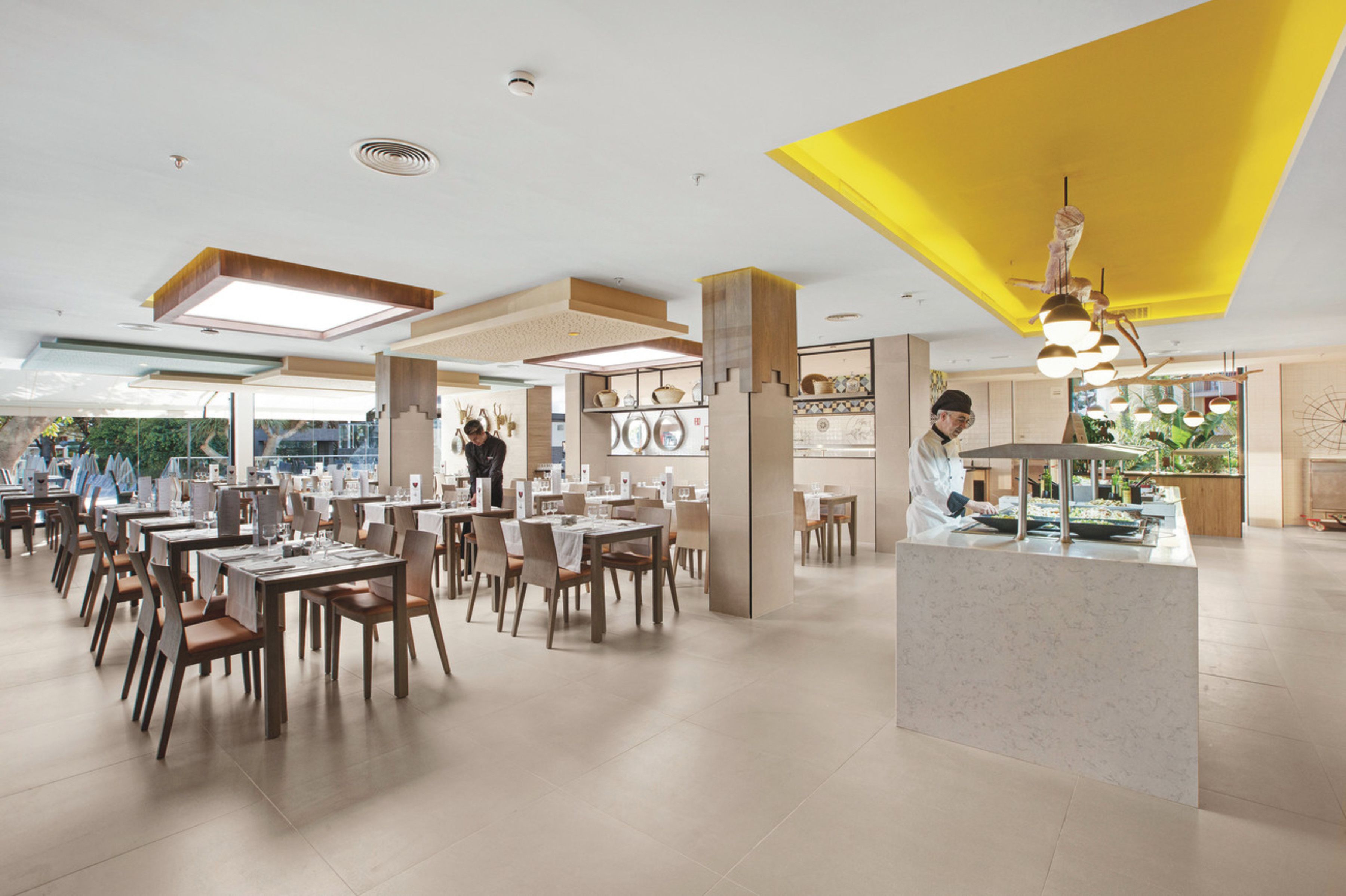 breakfast and dinner served, local and international cuisine