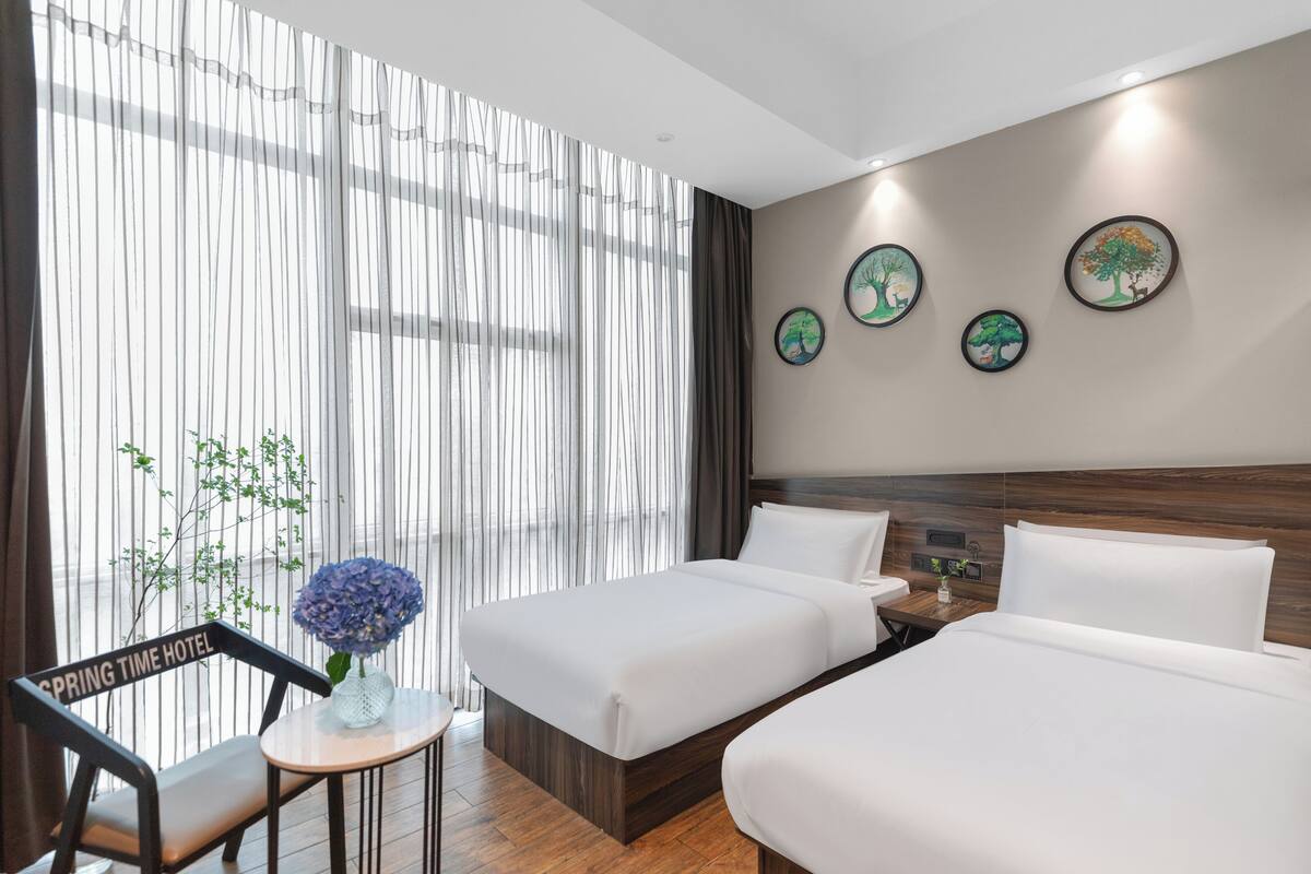 春熙·标致双床房 | 1 多间卧室、隔音、熨斗/熨板、床单