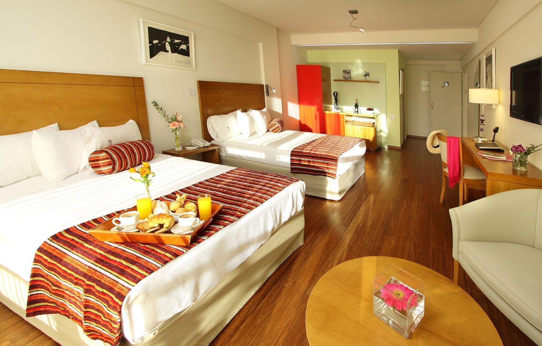 Premium bedding, down comforters, minibar, in-room safe