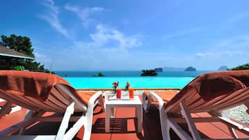 Outdoor pool, pool umbrellas