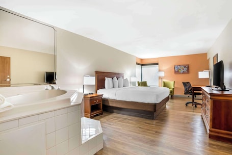 Premium bedding, pillowtop beds, desk, blackout drapes