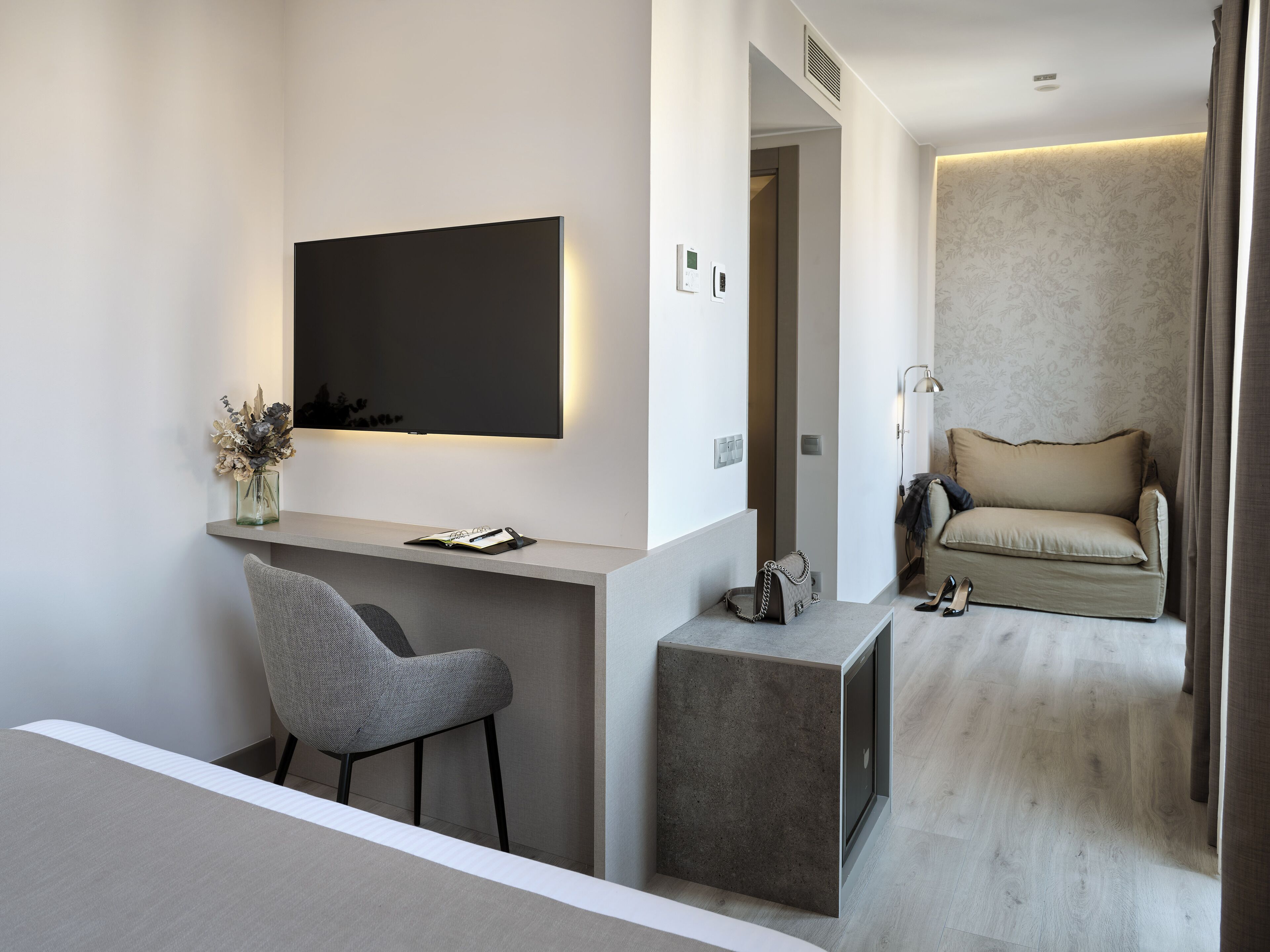 주니어 스위트, 테라스 | 이집트산 면 시트, 고급 침구, 오리/거위털 이불, 메모리폼 침대