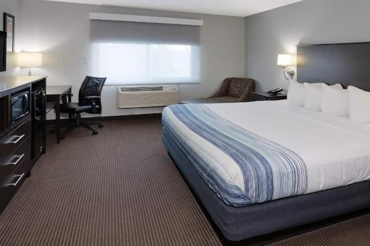 Premium bedding, desk, blackout curtains, soundproofing
