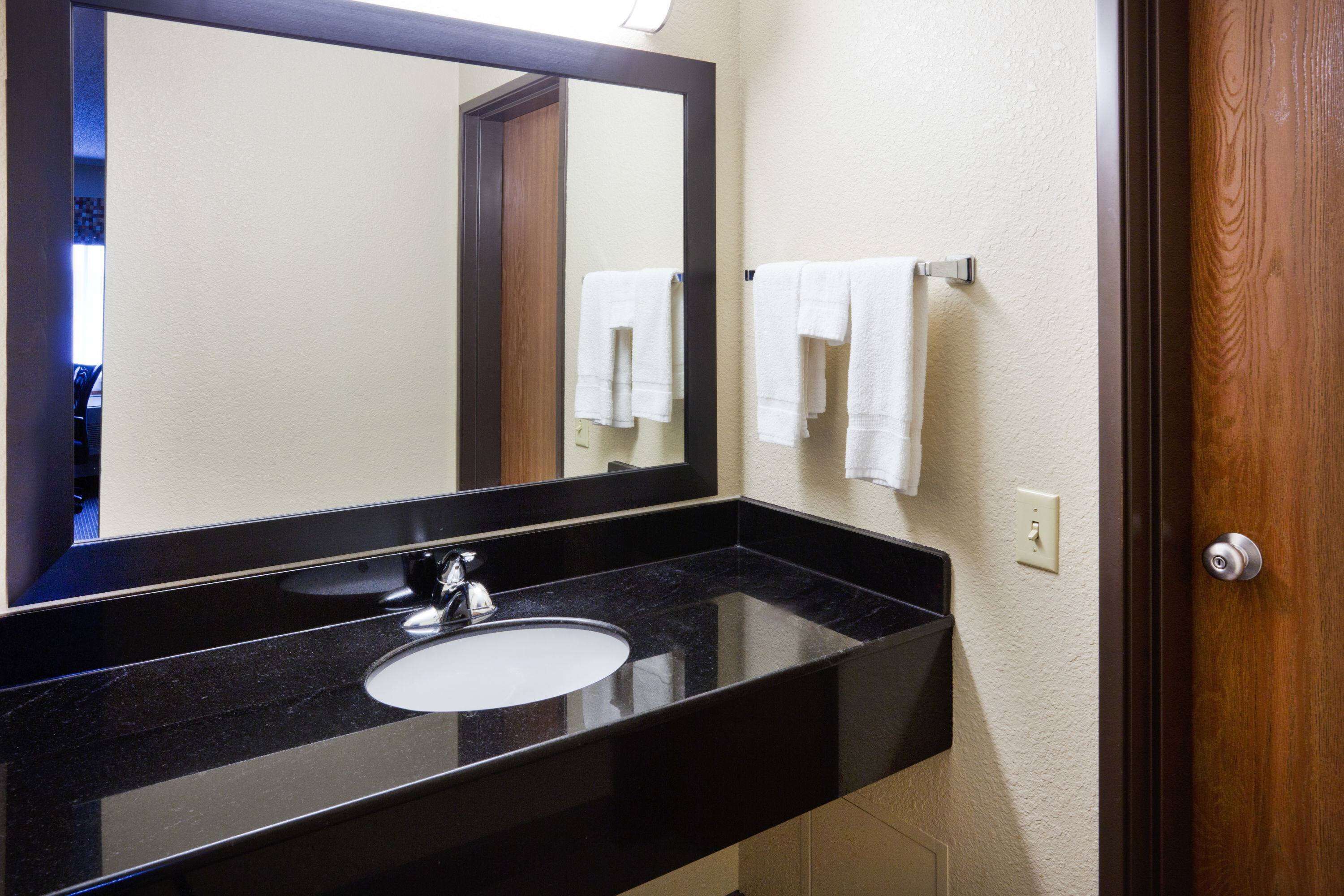 free toiletries, hair dryer, towels