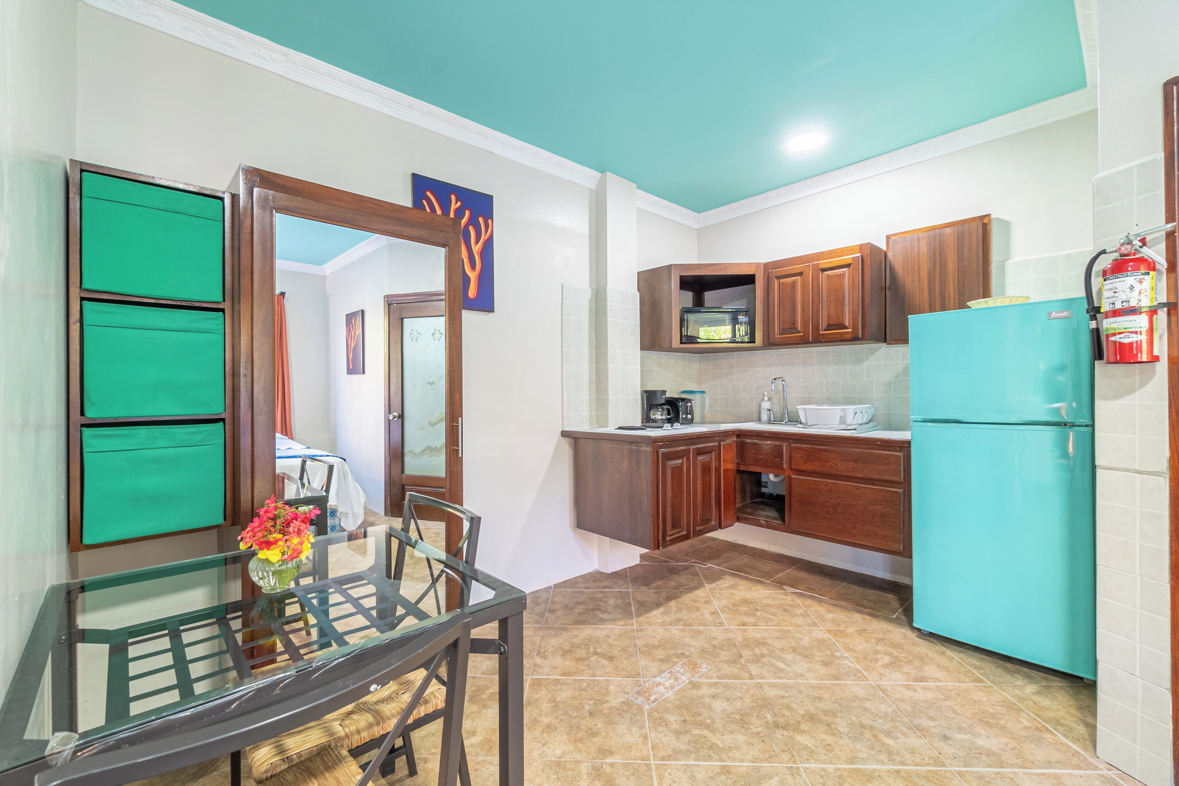 pool view | private kitchen | coffee/tea maker, cookware/dishes/utensils