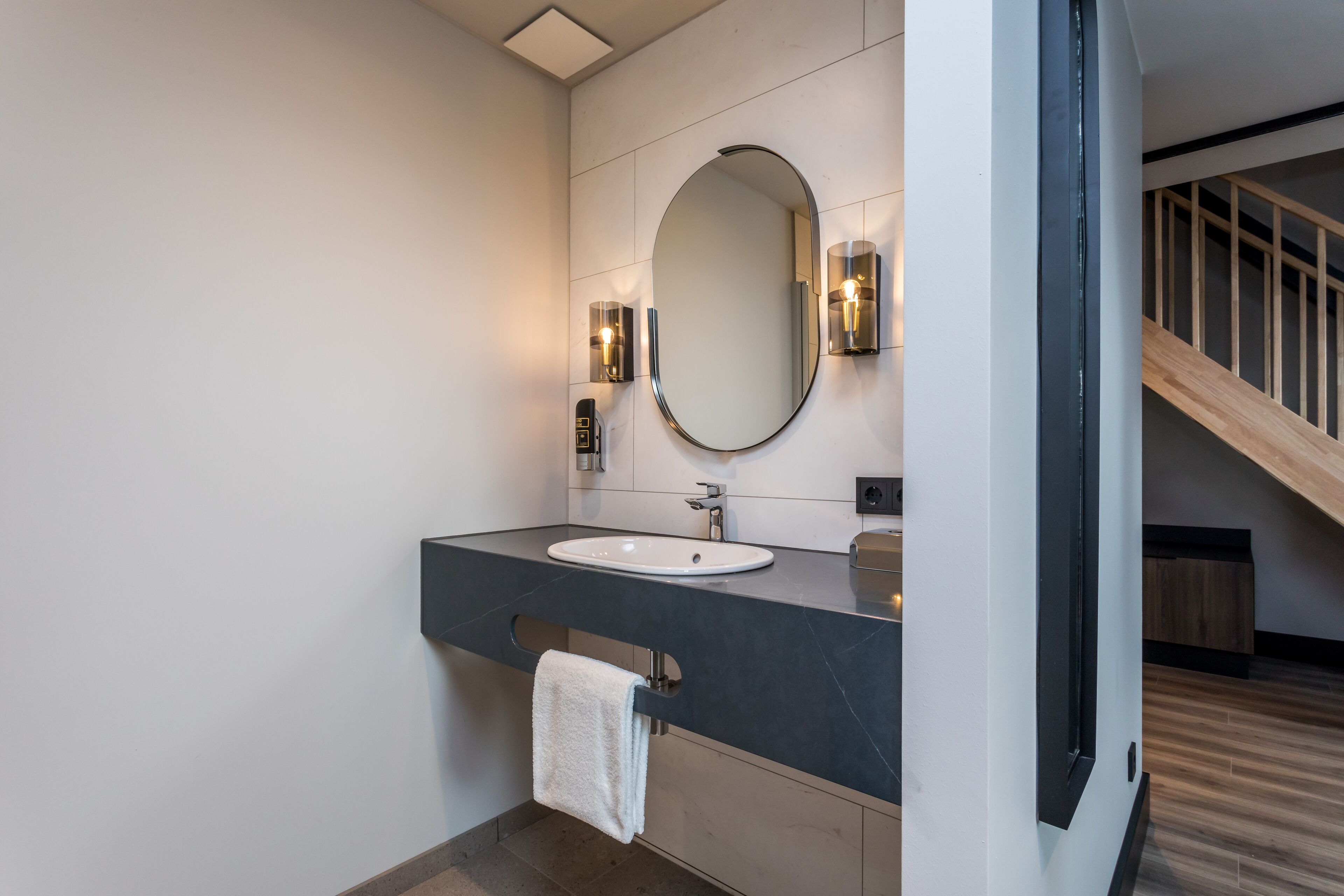 junior double room | bathroom | rainfall showerhead, designer toiletries, hair dryer