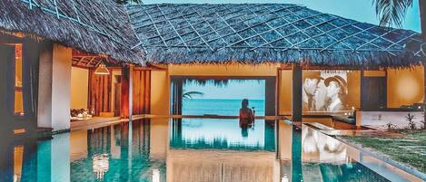 Villa, 2 Schlafzimmer, eigener Pool | Hochwertige Bettwaren, Minibar, Zimmersafe, individuell dekoriert