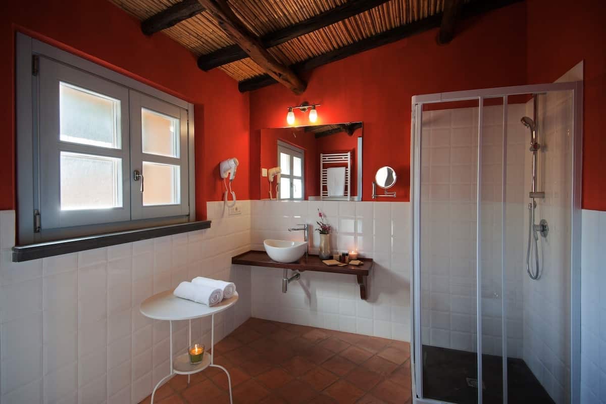 classic double room | bathroom | free toiletries, hair dryer, bidet, towels