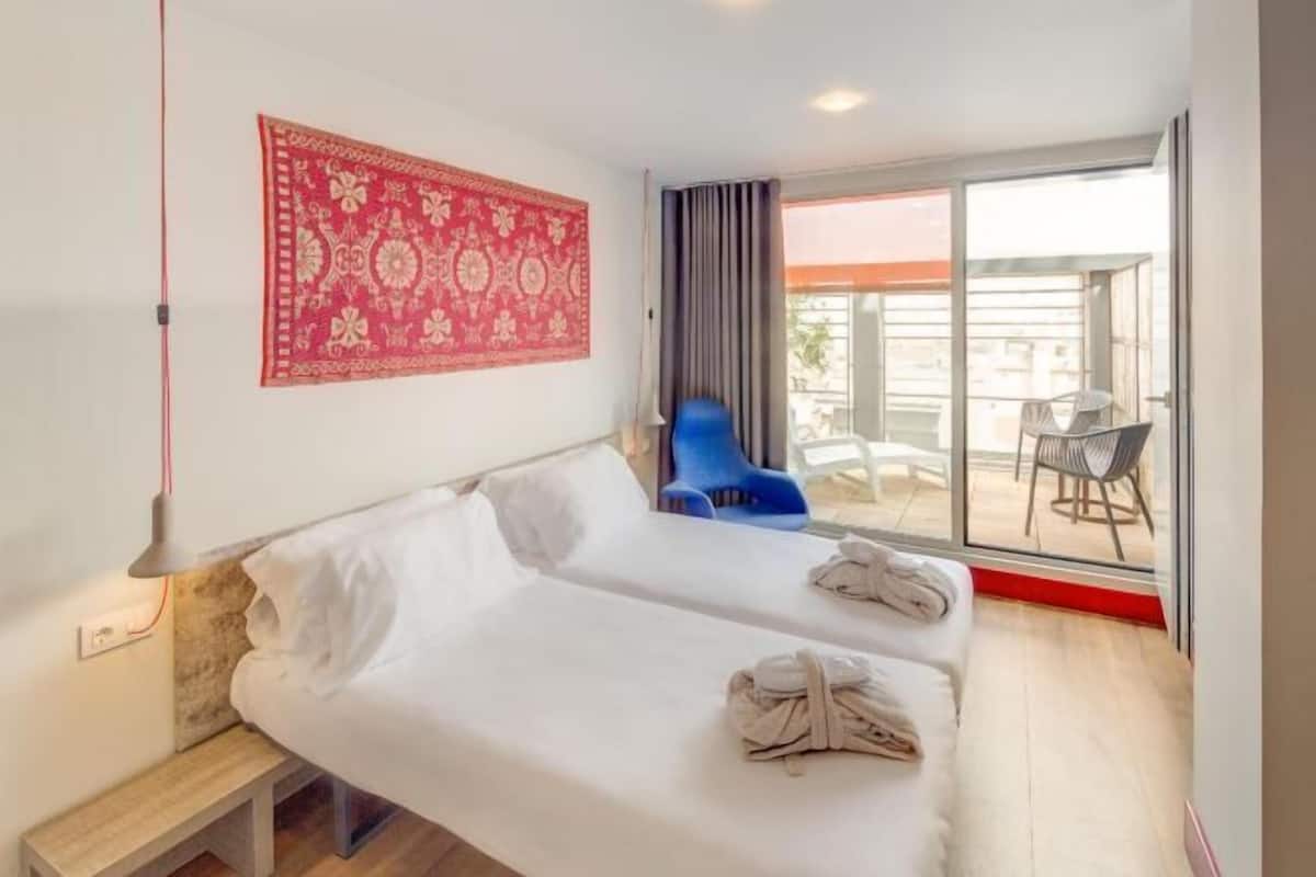 Blackout drapes, iron/ironing board (on request), WiFi (free)