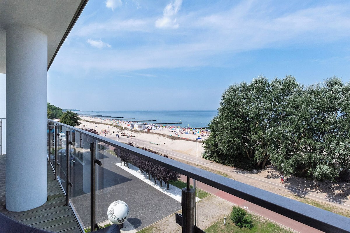 Departamento Grand, cocineta, vista al mar | 1 habitación, ropa de cama de alta calidad y camas con efecto memoria