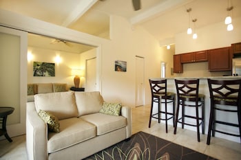 In-room television and other amenities at Castle at Kauai Kailani