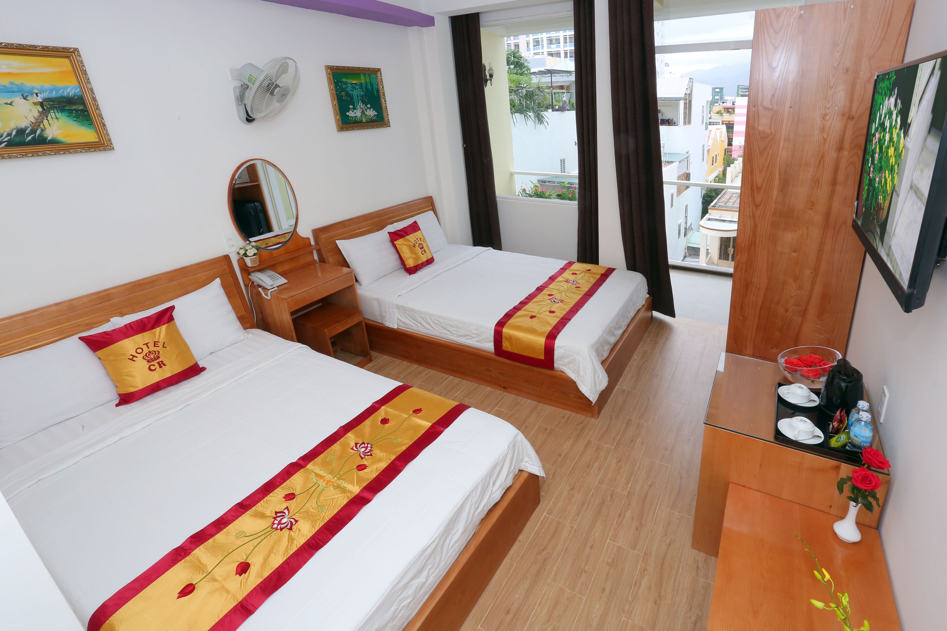deluxe room, 2 double beds | 1 bedroom, premium bedding, minibar, blackout curtains