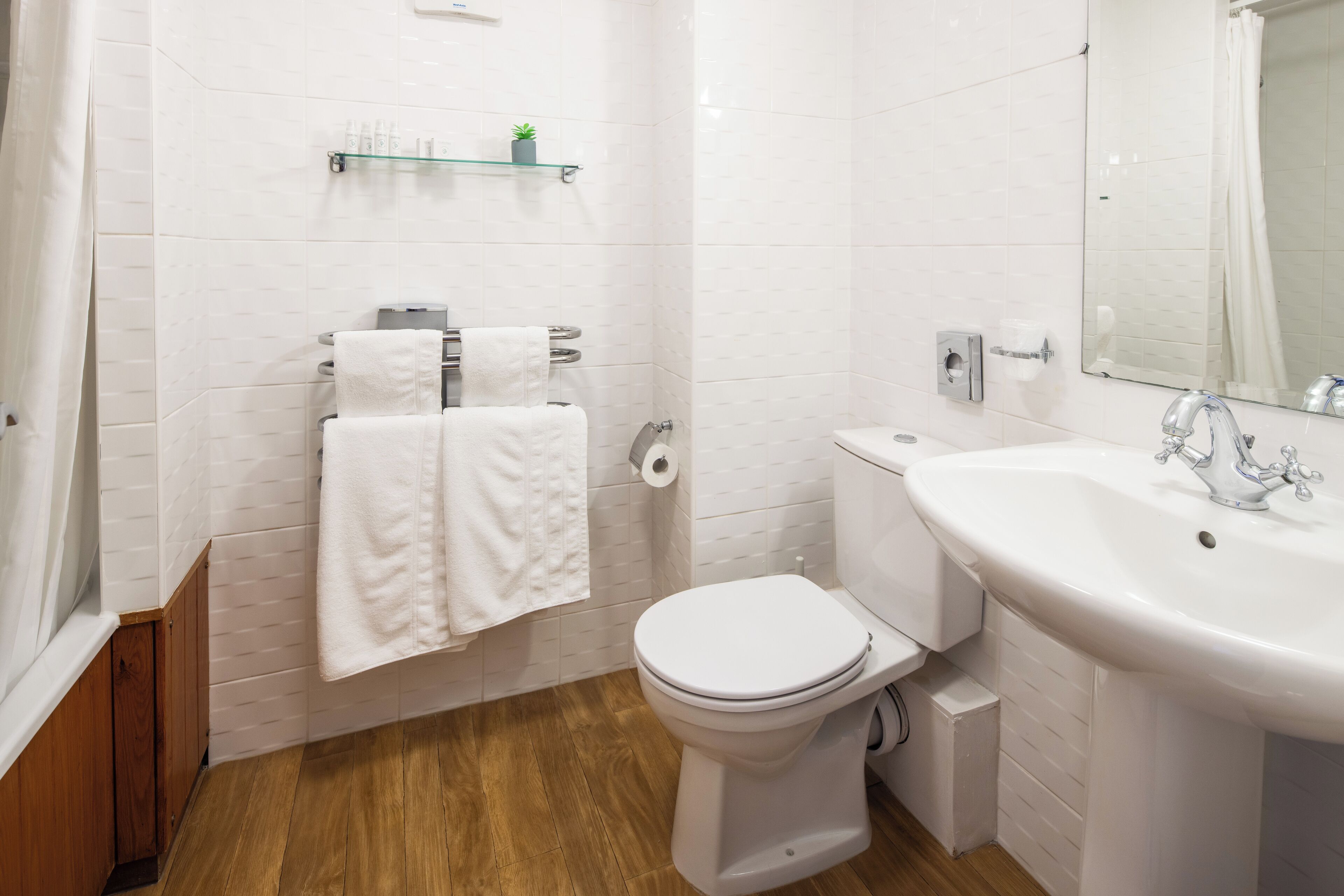 free toiletries, hair dryer, towels