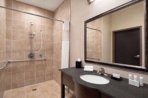 Estudio, con acceso para personas discapacitadas, para no fumadores | Regadera en el baño