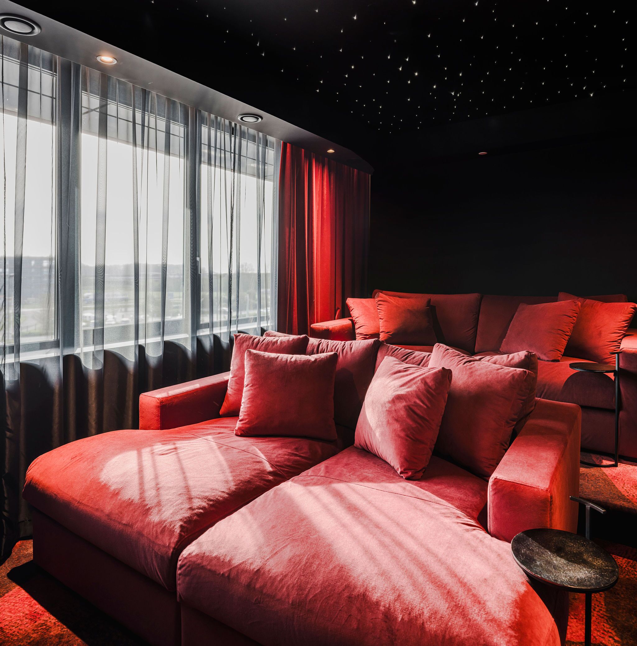 cinema suite | living area | 50-inch smart tv with cable channels, netflix, streaming services