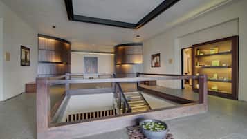 Sauna, hot tub, body treatments, aromatherapy, body wraps, body scrubs